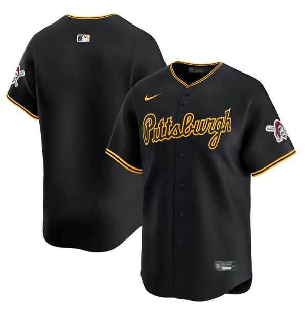 Men%27s Pittsburgh Pirates Blank Black Alternate Limited Baseball Stitched Jersey Dzhi